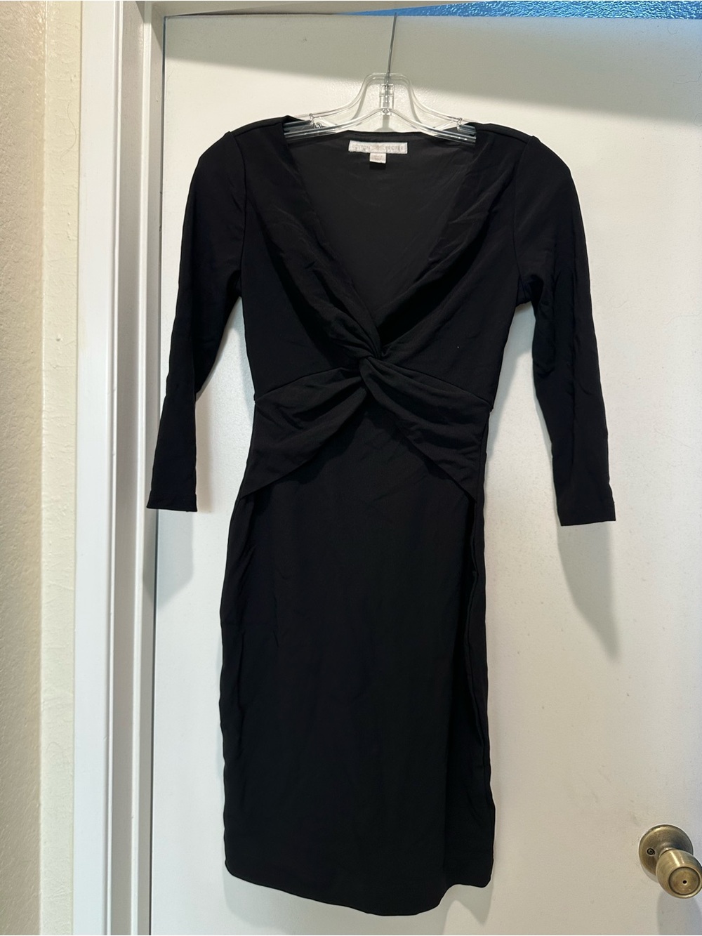 Boston Proper Black Twist-Front Long Sleeve Dress Size 2
